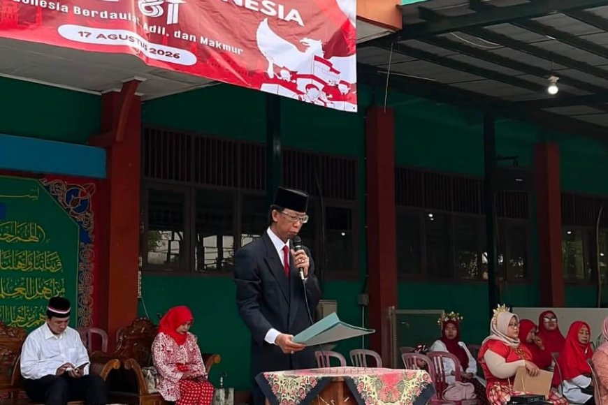 Rois PC JATMA Kota Bekasi Jadi Inspektur Upacara HUT RI ke-81 di Pondok Pesantren An-Nur